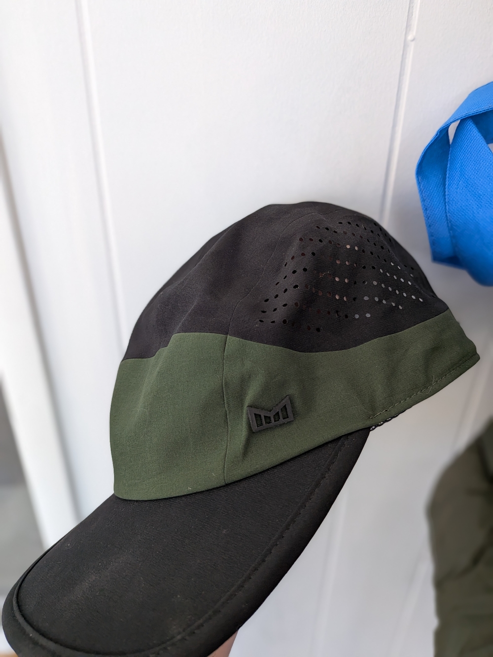 Men's Two-Tone Black and Olive Green Performance Cap